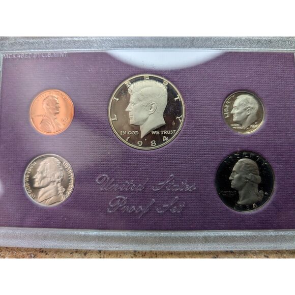 1984 United States Proof Set – 5 Coins in Original Mint Packaging - Picture 3 of 3